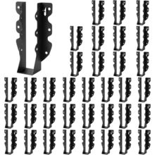 2X8 Joist Hangers, 36 Pcs Hurricane Ties for Rafters Tie Brackets, Black Powder