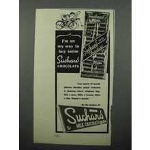 1945 Suchard Chocolate Ad - I'm On My Way to Buy