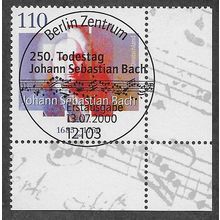 GER 2000 110pf 'J.S BACH' (CORNER MARGIN) FINE USED (EBID59-436)