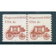 1898A 4c Stagecoach Fine MNH Dry Gum CNP Left 4 W0489