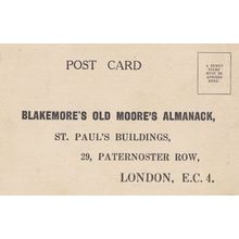 Old Moores Almanack Occult Astrology Antique Advertising Postcard