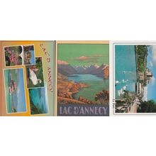 Annecy Port Map Ship Lac D'Annecy France 3x Mint Postcard s