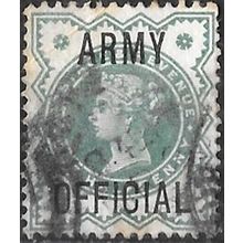 1900 QV SG O42 ½d blue-green Army Official Used (2)