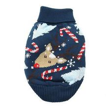 Dog Cable Knit 100% Cotton Sweater Ugly Reindeer MEDIUM