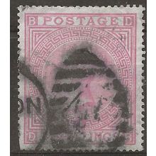 1874 SG127 5/- Rose PLATE 2 Good++ Used Cat £1500.00 Check Letters “DB” ..