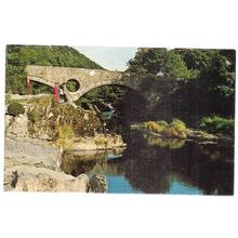 THE BRIDGE, CENARTH, CARMARTHENSHIRE used postcard postmark 1973 #