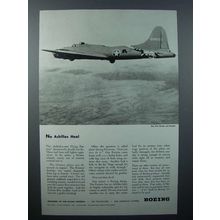 1943 Boeing Flying Fortress Plane Ad - No Achilles Heel