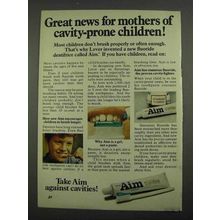 1974 Aim Toothpaste Ad - Cavity-Prone Children