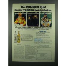 1984 Ronrico Rum Ad - Break Tradition Sweepstakes