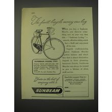 1949 Sunbeam Model SW3 Bicycle Ad - The finest bicycle money can buy