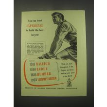 1949 Raleigh Bicycles Ad - You can trust experience to build the best bicycle