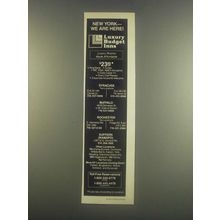 1985 Luxury Budget Inns Ad - New York We Are Here
