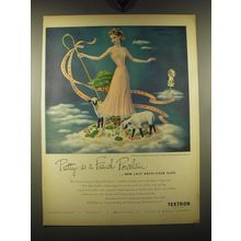 1948 Textron Slip Ad - art by Marion Larson - Pretty as a French Porcelain