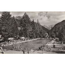 Gstaad Swimming Pool Viliger Switzerland Old Real Photo Postcard