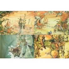 The Reflections Of TJ Bodkins 8x Red Moon Fantasy Art Postcard s