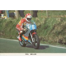 Isle Of Man TT Races Phil Mellor at The Bungalow Postcard