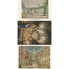 Brighton The Royal Pavillion Banqueting Room Drawing 3x Postcard s
