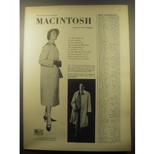 1959 Macintosh Coats Ad - The original and authentic Macintosh