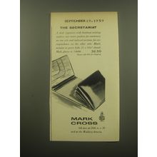 1959 Mark Cross Desk Organizer Ad - The Secretariat