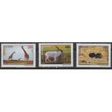 Niger 2007 Mi. 2003-2005 Girafes Addax Autruches Giraffe faune Fauna ** 3 val.