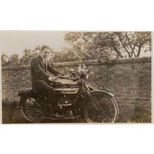 London Mod On Antique Bike Motorcycle Real Photo Old Postcard