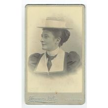 Victorian cdv photo lady wearing hat Launceston photographer