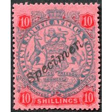 Rhodesia 1896 10s slate & vermilion on rose SPECIMEN SG50s never hinged