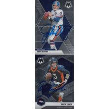 JOHN ELWAY & DREW LOCK AUTOGRAPH 2020/21 DENVER BRONCOS QUARTERBACKS THEN & NOW