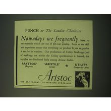 1942 Aristoc Stockings Ad - Nowadays we frequently have to use materials