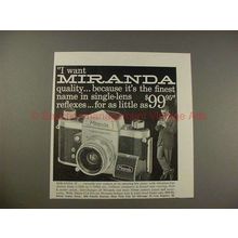 1959 Miranda S Camera Ad - I Want Miranda Quality!!