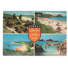multiview, JERSEY used vintage postcard 1972 postmark =