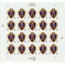 Purple Heart Sheet of Twenty 41 Cent Postage Stamp Scott 4164