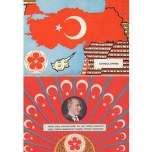 Turkey Map Political 2x Postcard s