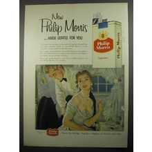 1956 Philip Morris Cigarettes Ad - New Philip Morris - made gentle for you