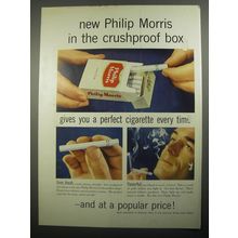 1956 Philip Morris Cigarettes Ad - New Philip Morris in the crushproof box