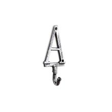 Pack Of 2] Rustic Silver Cast Iron Letter A Alphabet Wall Hook 6""