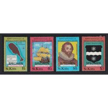 St. Kitts Christmas Sir Francis Drake's Visit 4v Specimen 1985 MNH SG#181-184