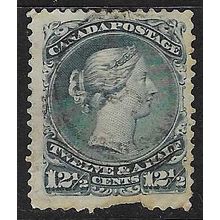 CANADA 1868 - 90 QV 12½c USED SG60 perf fault