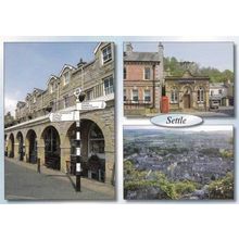 Settle Yorkshire Telephone Box Airton Austwick Roadsign Postcard