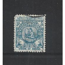 Burma.SG139 3p Dancer (Blue).Fine Used.Jul25b