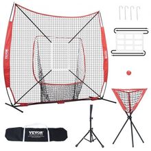7x7 ft Baseball Softball Practice Net, Portable Baseball Training Net for Hi...