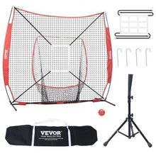 7x7 ft Baseball Softball Practice Net, Portable Baseball Training Net for Hi...