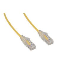 Slim Cat6a Yellow Copper Ethernet Cable, 10 Gigabit, 500 MHz, Snagless/Molded...