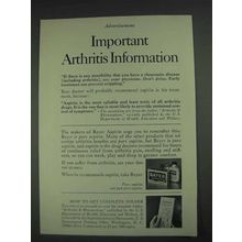 1967 Bayer Aspirin Ad - Important Arthritis Information