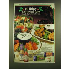 1990 Dole, Marie's & Tabasco Ad - Easy Crab Dip recipe