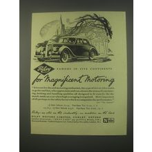 1949 Riley Cars Ad - Famous in five continents for magnificent motoring