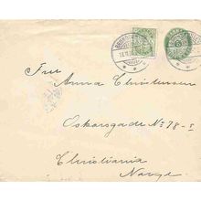 Denmark Postal Sta. 1901, uprated to Norway