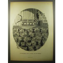 1954 The Bulletin Newspaper Ad - cartoon by Richard Decker - Magician Show