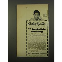 1954 The Macmillan Company Book Ad - The Invisible Writing by Arthur Koestler