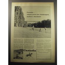 1957 Canada Tourism Ad - Canada.. where pros are challenged, duffers charmed